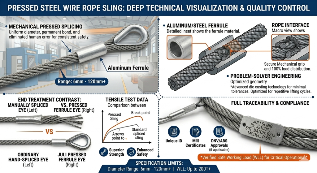 Metal Rope Interface 压制钢丝绳吊索 | 机械拼接式起重吊索供应商 | Juli Sling