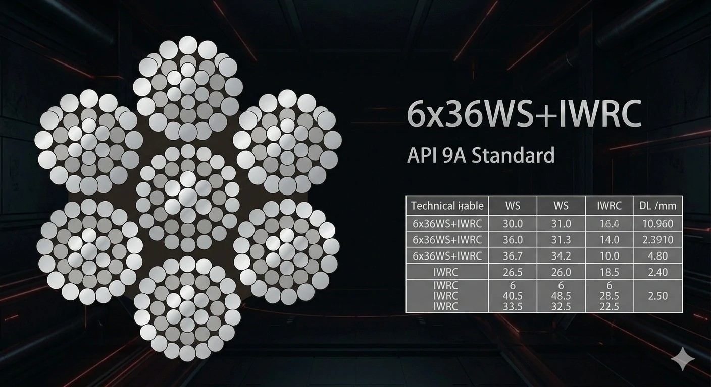 6x36WS+IWRC Steel Wire Rope Manufacturer | API 9A Certified | JULI
